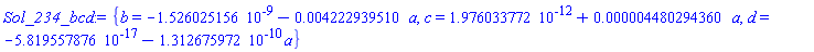 {b = -0.1526025156e-8-0.4222939510e-2*a, c = 0.1976033772e-11+0.4480294360e-5*a, d = -0.5819557876e-16-0.1312675972e-9*a}