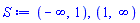 RealRange(-infinity, Open(1)), RealRange(Open(1), infinity)