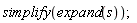 simplify(expand(s))