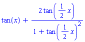 tan(x)+2*tan((1/2)*x)/(1+tan((1/2)*x)^2)