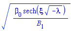 (beta[0]*sech(xi*(-lambda)^(1/2))/B[1])^(1/2)