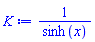 1/sinh(x)