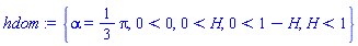 {alpha = (1/3)*Pi, 0 < 0, 0 < H, 0 < 1-H, H < 1}