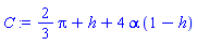 (2/3)*Pi+h+4*alpha*(1-h)