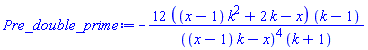 -12*((x-1)*k^2+2*k-x)*(k-1)/(((x-1)*k-x)^4*(k+1))