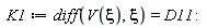 K1 := diff(V(xi), xi) = D11