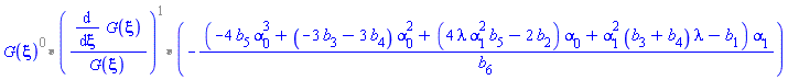 Parse:-ConvertTo1D, "invalid input %1", `%*`(`%*`(`%^`(G(xi), 0), `%^`(Typesetting:-mfenced(Typesetting:-mfrac(Typesetting:-mrow(Typesetting:-mfrac(Typesetting:-mo("&DifferentialD;"), Typesetting:-mrow(Typesetting:-mo("&DifferentialD;"), Typesetting:-mi("&xi;"))), Typesetting:-mspace(width = "0.4em"), Typesetting:-mrow(Typesetting:-mi("G"), Typesetting:-mo("&ApplyFunction;"), Typesetting:-mfenced(Typesetting:-mi("&xi;")))), Typesetting:-mrow(Typesetting:-mi("G"), Typesetting:-mo("&ApplyFunction;"), Typesetting:-mfenced(Typesetting:-mi("&xi;"))))), 1)), -(-4*b[5]*alpha[0]^3+(-3*b[3]-3*b[4])*alpha[0]^2+(4*lambda*alpha[1]^2*b[5]-2*b[2])*alpha[0]+alpha[1]^2*(b[3]+b[4])*lambda-b[1])*alpha[1]/b[6])