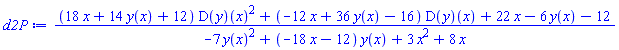 ((18*x+14*y(x)+12)*(D(y))(x)^2+(-12*x+36*y(x)-16)*(D(y))(x)+22*x-6*y(x)-12)/(-7*y(x)^2+(-18*x-12)*y(x)+3*x^2+8*x)