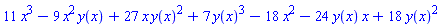 11*x^3-9*x^2*y(x)+27*x*y(x)^2+7*y(x)^3-18*x^2-24*y(x)*x+18*y(x)^2