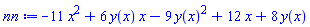 -11*x^2+6*y(x)*x-9*y(x)^2+12*x+8*y(x)