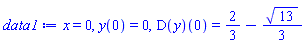 x = 0, y(0) = 0, (D(y))(0) = 2/3-(1/3)*13^(1/2)