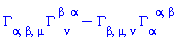 Physics:-Christoffel[alpha, beta, mu]*Physics:-Christoffel[`~beta`, nu, `~alpha`]-Physics:-Christoffel[alpha, `~alpha`, `~beta`]*Physics:-Christoffel[beta, mu, nu]
