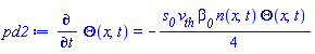 diff(Theta(x, t), t) = -(1/4)*s__0*v__th*beta__0*n(x, t)*Theta(x, t)