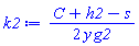 (1/2)*(C+h2-s)/(y*g2)