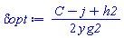 (1/2)*(C-j+h2)/(y*g2)