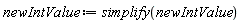 newIntValue := simplify(newIntValue)