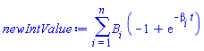 sum(B[i]*(-1+exp(-beta[i]*t)), i = 1 .. n)