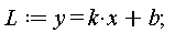 L := y = k*x+b