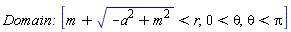 `Domain: `[m+sqrt(-a^2+m^2) < r, 0 < theta, theta < Pi]
