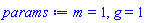 m = 1, g = 1