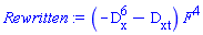 (-`#msubsup(mo("D"),mo("x"),mo("6"))`-`#msubsup(mo("D"),mrow(mo("x"),mo("t")))`)*F^4