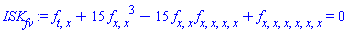 diff(diff(f, t), x)+15*(diff(diff(f, x), x))^3-15*(diff(diff(f, x), x))*(diff(diff(diff(diff(f, x), x), x), x))+diff(diff(diff(diff(diff(diff(f, x), x), x), x), x), x) = 0