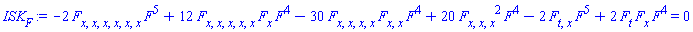 -2*(diff(diff(diff(diff(diff(diff(F, x), x), x), x), x), x))*F^5+12*(diff(diff(diff(diff(diff(F, x), x), x), x), x))*(diff(F, x))*F^4-30*(diff(diff(diff(diff(F, x), x), x), x))*(diff(diff(F, x), x))*F^4+20*(diff(diff(diff(F, x), x), x))^2*F^4-2*(diff(diff(F, t), x))*F^5+2*(diff(F, t))*(diff(F, x))*F^4 = 0