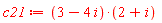 c21 := (2+I)*(3-4*I)