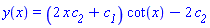 y(x) = (2*x*c__2+c__1)*cot(x)-2*c__2