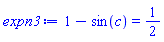 1-sin(c) = 1/2