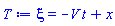 xi = -V*t+x