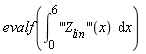 evalf(int(('''Z__lin''')(x), x = 0 .. 6))