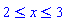 And(2 <= x, x <= 3)