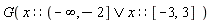 G(`or`(x::(RealRange(Open(-infinity), -2)), x::(RealRange(-3, 3))))