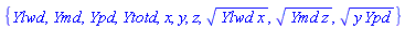 {Ylwd, Ymd, Ypd, Ytotd, x, y, z, (Ylwd*x)^(1/2), (Ymd*z)^(1/2), (y*Ypd)^(1/2)}