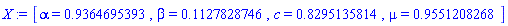 [alpha = .9364695393, beta = .1127828746, c = .8295135814, mu = .9551208268]