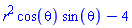 r^2*cos(theta)*sin(theta)-4