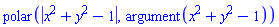 polar(abs(x^2+y^2-1), argument(x^2+y^2-1))