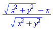 ((x^2+y^2)^(1/2)-x)/(x^2+y^2)^(1/2)