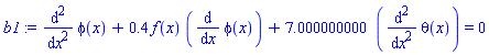 diff(diff(phi(x), x), x)+.4*f(x)*(diff(phi(x), x))+7.000000000*(diff(diff(theta(x), x), x)) = 0