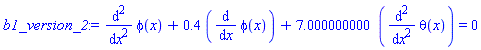 diff(diff(phi(x), x), x)+.4*(diff(phi(x), x))+7.000000000*(diff(diff(theta(x), x), x)) = 0