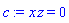 x*z = 0