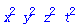 x^2*y^2*z^2*t^2