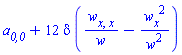 `a__0,0`+12*delta*((diff(diff(w(x, t), x), x))/w(x, t)-(diff(w(x, t), x))^2/w(x, t)^2)
