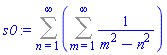 Sum(Sum(1/(m^2-n^2), m = 1 .. infinity), n = 1 .. infinity)