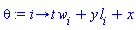 proc (i) options operator, arrow; t*w[i]+y*l[i]+x end proc