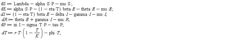 dS := -P*S*alpha-S*mu+Lambda;
