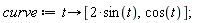 curve := proc (t) options operator, arrow; [2*sin(t), cos(t)] end proc