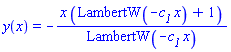 y(x) = -x*(LambertW(-c__1*x)+1)/LambertW(-c__1*x)