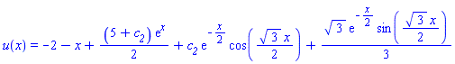 u(x) = -2-x+(1/2)*(5+c__2)*exp(x)+c__2*exp(-(1/2)*x)*cos((1/2)*3^(1/2)*x)+(1/3)*3^(1/2)*exp(-(1/2)*x)*sin((1/2)*3^(1/2)*x)